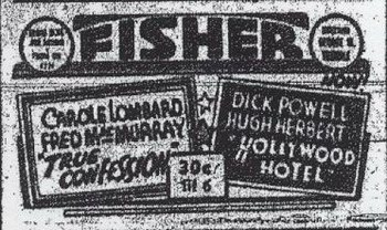 Fisher Theatre - Old Ad (newer photo)